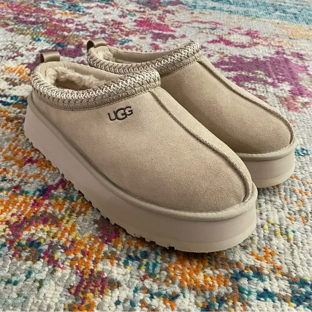 UGG Tazz Platform Slipper Mustard Seed Size 10 - Picture 1 of 10